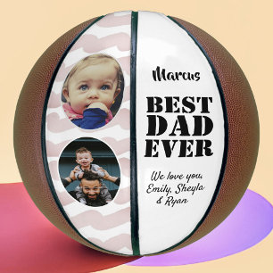 Best Dad Ever 2 Photo Collage Father`s Day Basketball