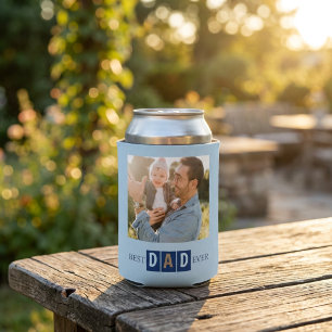 Best Dad Ever 2 Photo Cool Typography Can Cooler