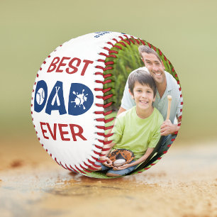 Best Dad Ever 2 Photo Fathers Day Gift Softball