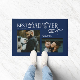 Best Dad Ever 2 Photos Fathers Day Gifts Doormat