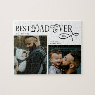 Best Dad Ever 2 Photos Fathers Day Gifts  Jigsaw Puzzle