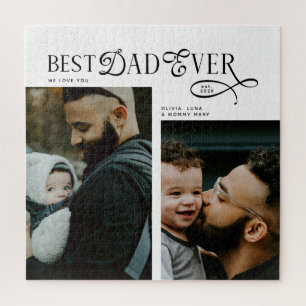  Best Dad Ever 2 Photos Fathers Day Gifts  Jigsaw Puzzle