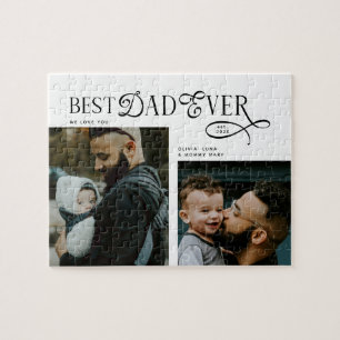  Best Dad Ever 2 Photos Fathers Day Gifts  Jigsaw Puzzle
