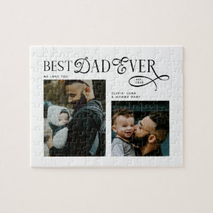  Best Dad Ever 2 Photos Fathers Day Gifts  Jigsaw Puzzle