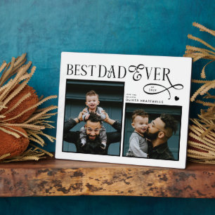  Best Dad Ever 2 Photos Heart Fathers Day Gifts Plaque