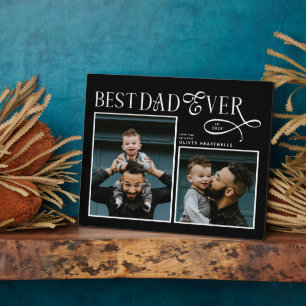  Best Dad Ever 2 Photos Modern Fathers Day Gifts Plaque