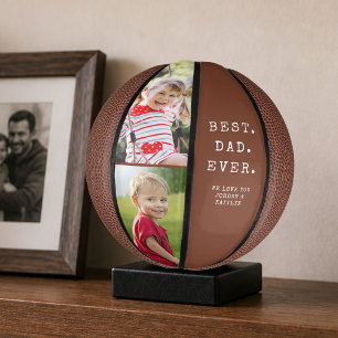 BEST DAD EVER 2 Photos Personalised Custom Mini Basketball