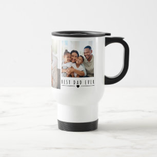 Best Dad Ever 3 Family Photo Collage Custom Travel Mug