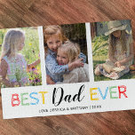 Best Dad Ever 3 Famiy Photo Jigsaw Puzzle<br><div class="desc">Cute fathers photo puzzle,  add three of your own family photos of your children,  a colourful "best dad ever" typographic design,  and the kids names.</div>