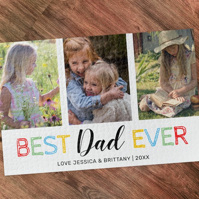 Best Dad Ever 3 Famiy Photo Jigsaw Puzzle (Creator Uploaded)