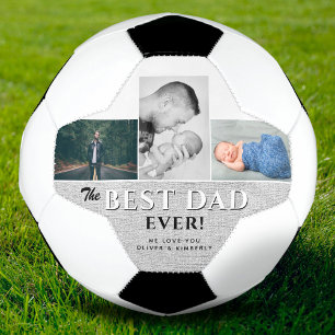 Best Dad Ever 3 Photo Collage Father`s Day Football