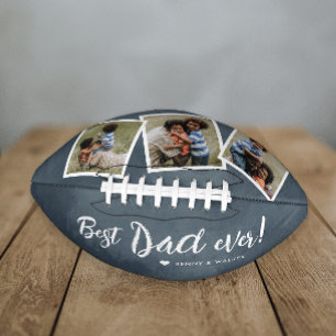 Best Dad Ever 3 Photo Collage Fathers Day College American Football