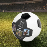 Best dad ever 3 photo collage Fathers Day keepsake Football<br><div class="desc">Bold typography kids family photo collage black and white soccer ball template personalised with your 3 photos and your text. Could be a great keepsake gift for dad for Father's Day, birthday, Christmas, or any other occasion. Please note that the text and background colours are changeable. To change, use the...</div>