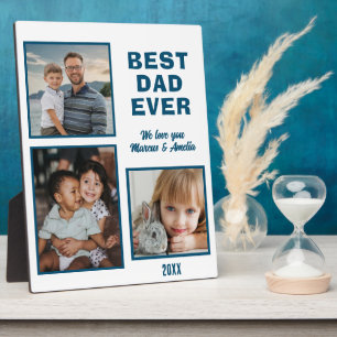 Best Dad Ever 3 Photo Collage Father's Day Plaque