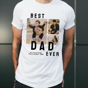 Best Dad Ever 3 Photo Collage Father's Day T-Shirt
