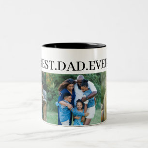 Best Dad Ever 3 Photo Collage Two-Tone Coffee Mug