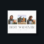 Best Dad Ever |  3-Photo Father's Day Retro Canvas Print<br><div class="desc">Customisable father's day photo block featuring 3 photos of your own with a fun typography font beneath it that says "best dad ever." Perfect keepsake gift for the father.</div>