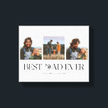 Best Dad Ever |  3-Photo Father's Day Retro Canvas Print<br><div class="desc">Customisable father's day photo block featuring 3 photos of your own with a fun typography font beneath it that says "best dad ever." Perfect keepsake gift for the father.</div>