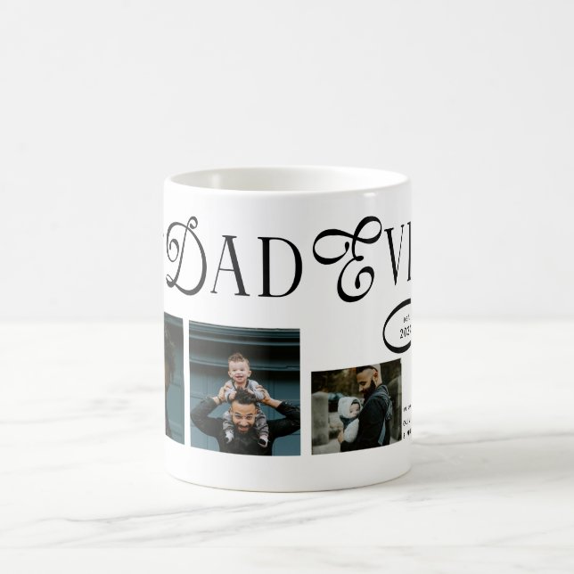  Best Dad Ever 3 Photo Modern Fathers Day Gifts Coffee Mug (Center)