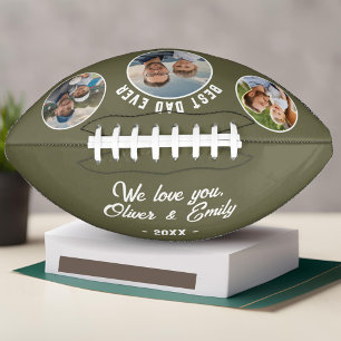 Best Dad Ever 3 Photos Father`s Day Keepsake American Football