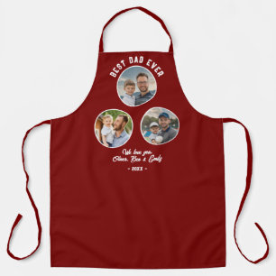 Best Dad Ever 3 Photos Father`s Day Keepsake Apron