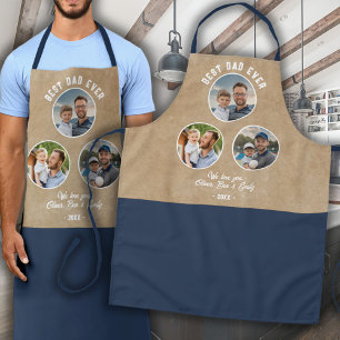 Best Dad Ever 3 Photos Father`s Day Keepsake Apron