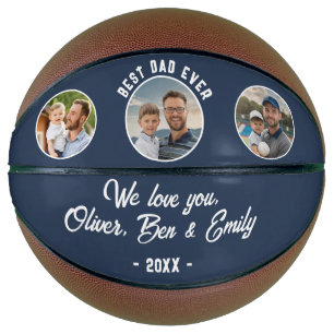Best Dad Ever 3 Photos Father`s Day Keepsake Basketball