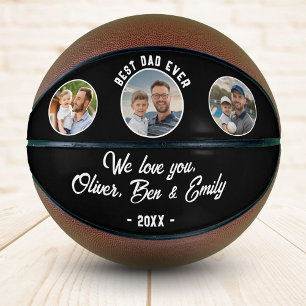 Best Dad Ever 3 Photos Father`s Day Keepsake  Basketball