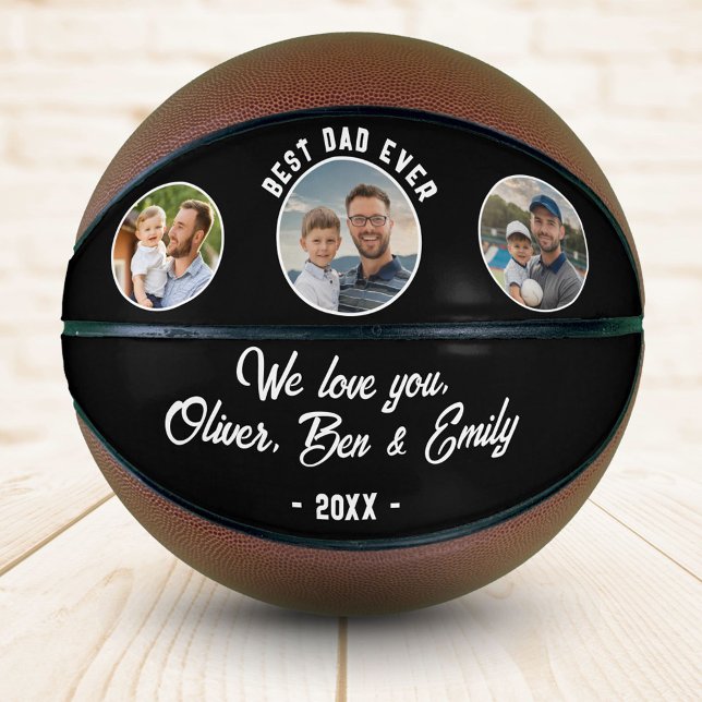 Best Dad Ever 3 Photos Father`s Day Keepsake  Basketball (Creator Uploaded)
