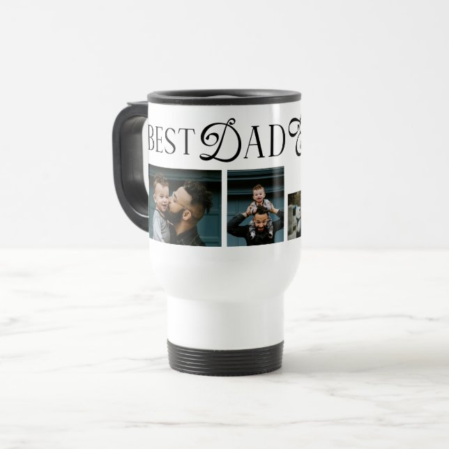 Best Dad Ever 3 Photos Heart fathers Day Gifts Travel Mug (Front Left)
