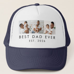 Best Dad Ever 3 Photos Trucker Hat