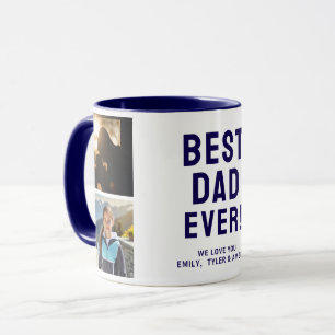 Best Dad Ever 4 Photo Collage Blue Mug