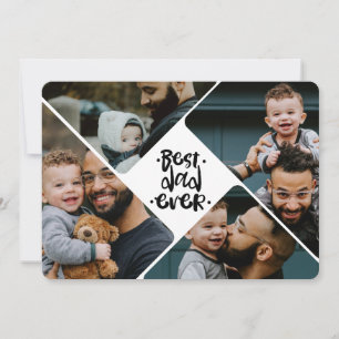 Best Dad Ever 4 Photo Collage Father's day Holiday Card