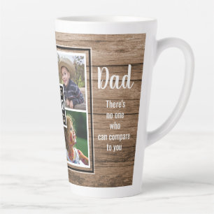 Best Dad Ever 4 Photo Collage Father's Day Latte Mug