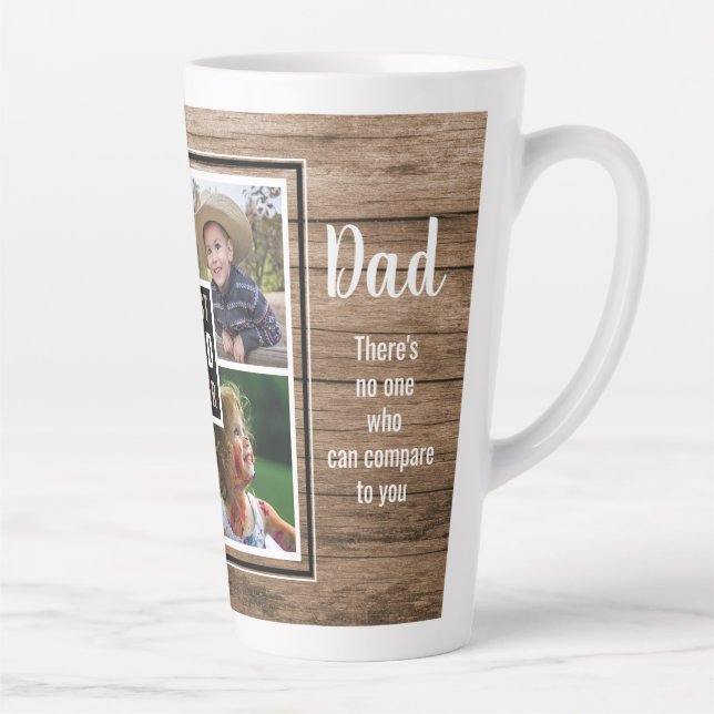 Best Dad Ever 4 Photo Collage Father's Day Latte Mug (Right)