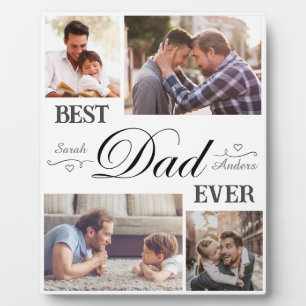 Best Dad Ever - 4 photo collage happy fathers day Plaque