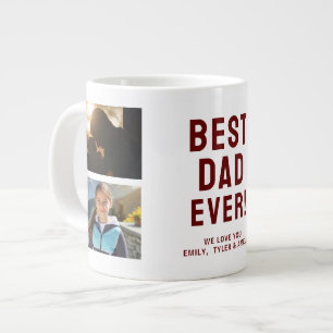 Best Dad Ever 4 Photo Collage Large Coffee Mug