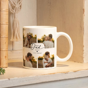 Best Dad Ever 4 Photo Collage Personalised Coffee Mug