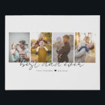 Best Dad Ever 4 Photos Collage Custom Faux Canvas Print<br><div class="desc">This is a faux canvas print featuring 4 photos,  the text best dad ever and your custom message. This is the perfect gift for dad for father’s day,  his birthday or Christmas.
Photos by prostooleh / Freepik.</div>