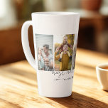 Best Dad Ever 4 Photos Collage Custom Latte Mug<br><div class="desc">This is a latte mug featuring 4 photos,  the text best dad ever and your custom message. This is the perfect gift for dad for father’s day,  his birthday or Christmas.
Photos by prostooleh / Freepik.</div>