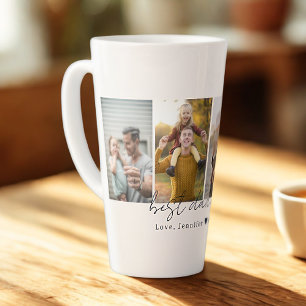 Best Dad Ever 4 Photos Collage Custom Latte Mug