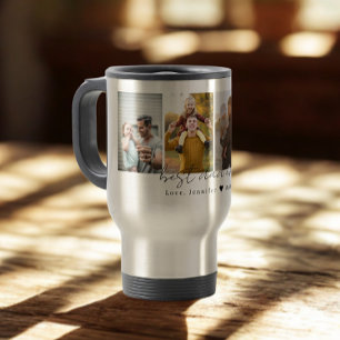 Best Dad Ever 4 Photos Collage Custom Travel Mug