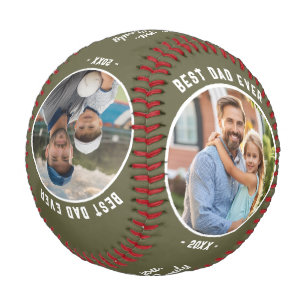 Best Dad Ever 4 Photos Father`s Day Keepsake Baseball