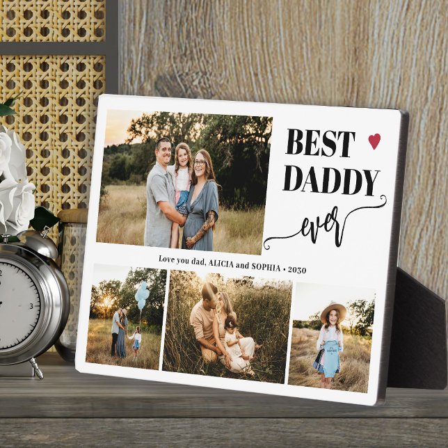Best dad ever 4 photos personalised plaque (Creator Uploaded)
