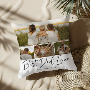 Best Dad Ever 5 Photo Collage Keepake Cushion