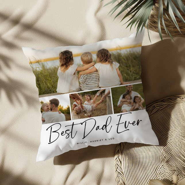 Best Dad Ever 5 Photo Collage Keepake Cushion (Creator Uploaded)