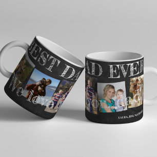 Best dad ever 5 photo collage we love you coffee mug