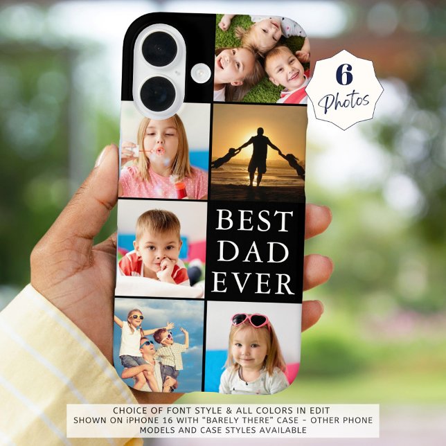 BEST DAD EVER 6 Photo Collage Case-Mate iPhone Case (Creator Uploaded)
