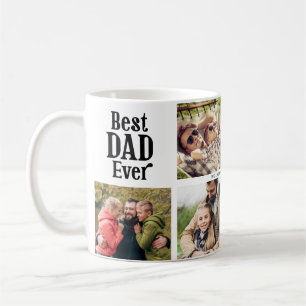 Best Dad Ever 6 Photo Collage Modern Coffee Mug