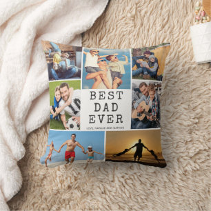 BEST DAD EVER 7 Photos Custom Colour Cushion